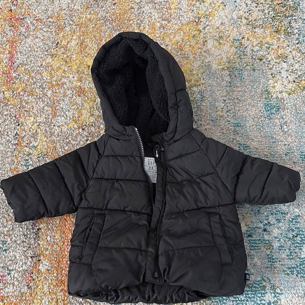 Baby Gap Black Hooded Puffer Jacket